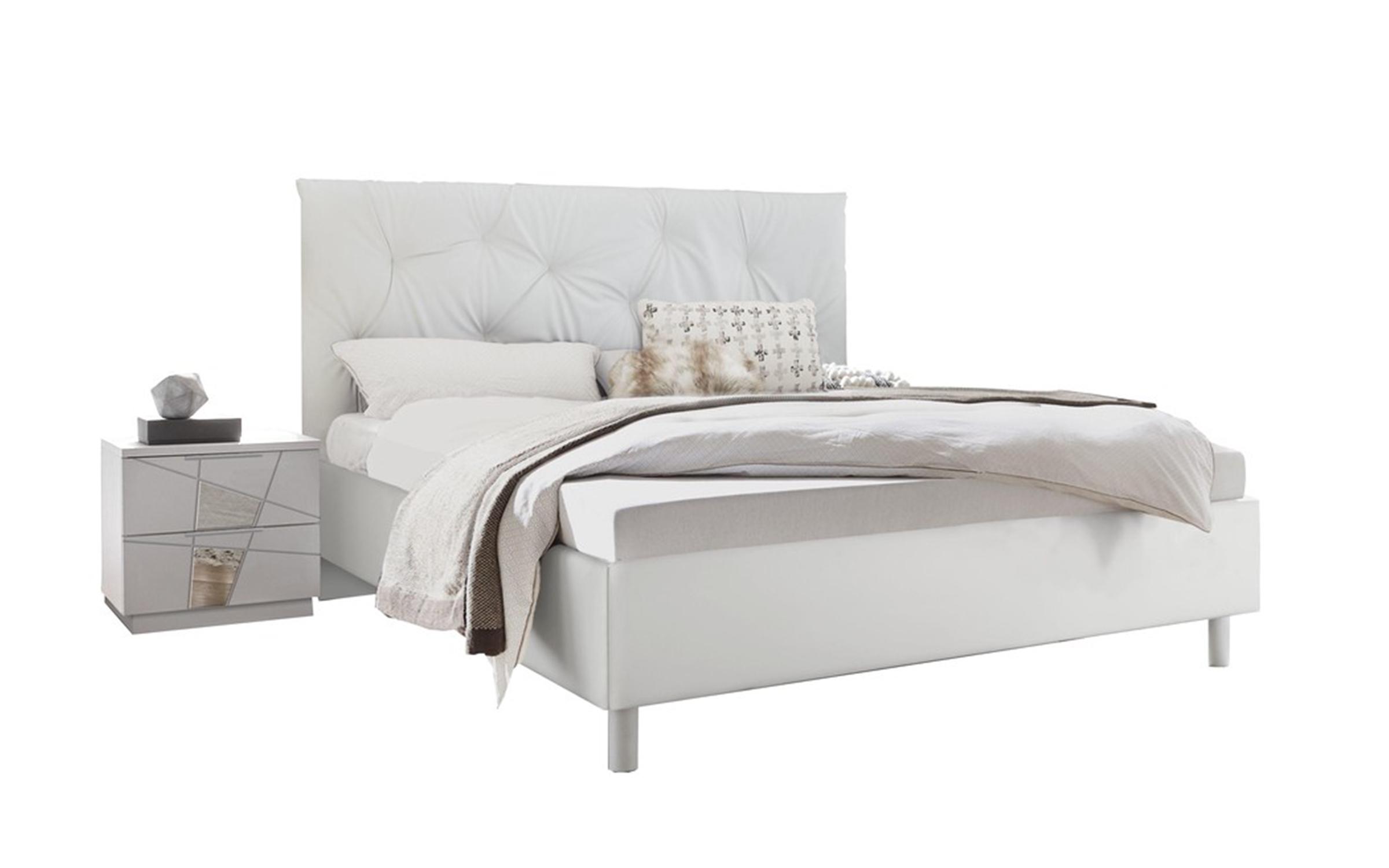 Двуспальная кровать Адалис под матрас 160/200, белый дуб + белый матовый  2